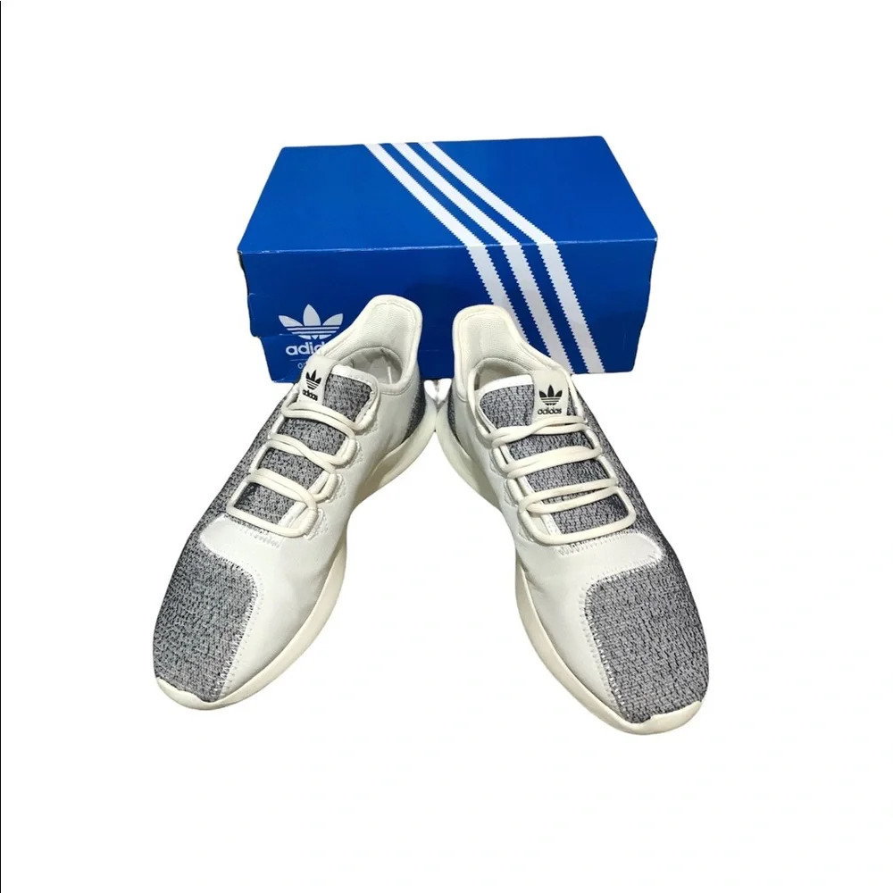 adidas Tubular Shadow Knit Gray & White Athletic Running Shoes 7.5 Women’s